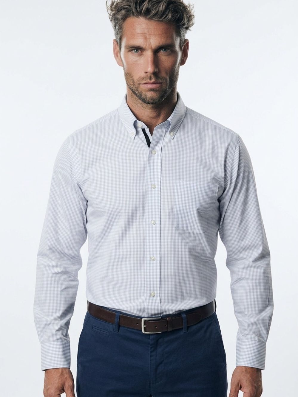 JOS. A BANK | Button Down White & Blue Dress Shirt Men’s Size 14.5/33